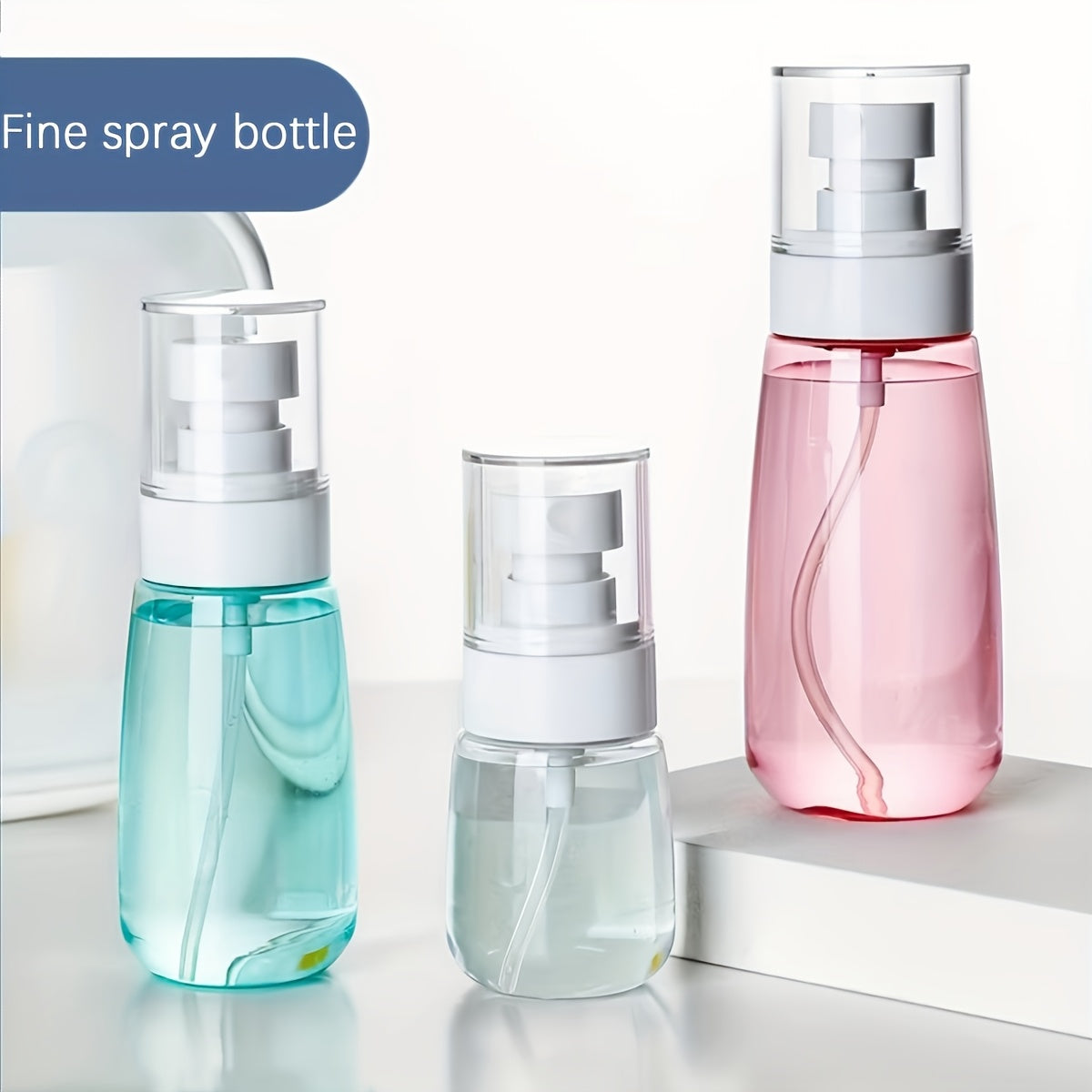 2pcs Set Portable Transparent Spray Bottles for Travel, 1.01/2.03/3.38oz Perfume Atomizer Dispenser Bottles