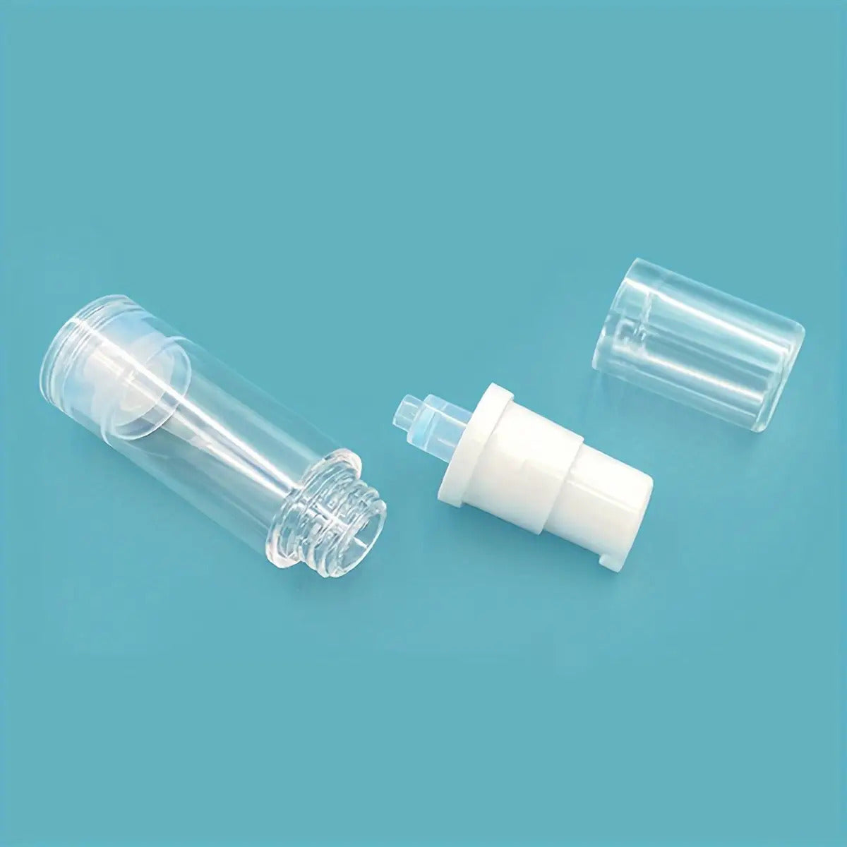 5pcs Transparent Airless Pump Bottles for Lotion and Foundation | Refillable, Leak-Proof, Plastic Travel Containers