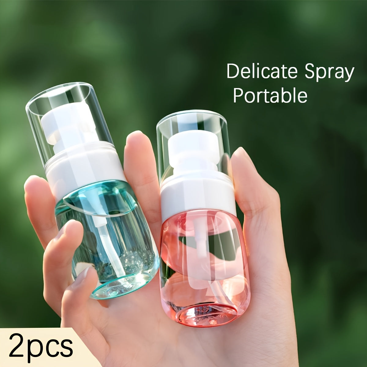 2pcs Set Portable Transparent Spray Bottles for Travel, 1.01/2.03/3.38oz Perfume Atomizer Dispenser Bottles